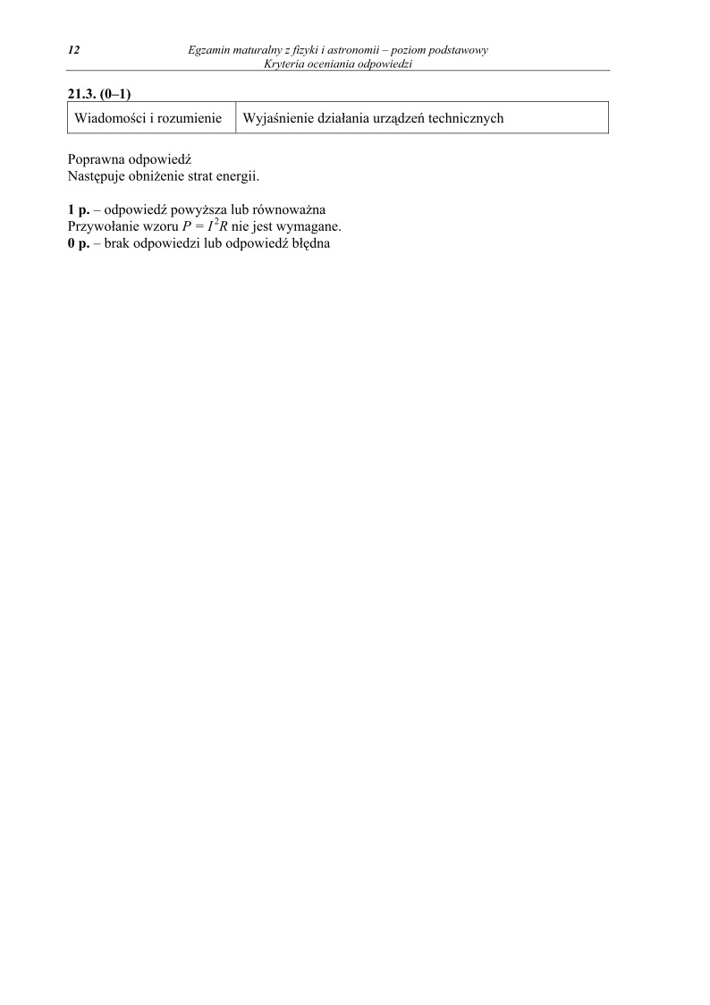 Odpowiedzi - fizyka, p. podstawowy, matura 2011-strona-12