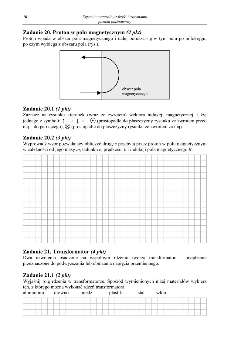 Pytania - fizyka, p. podstawowy, matura 2011-strona-10