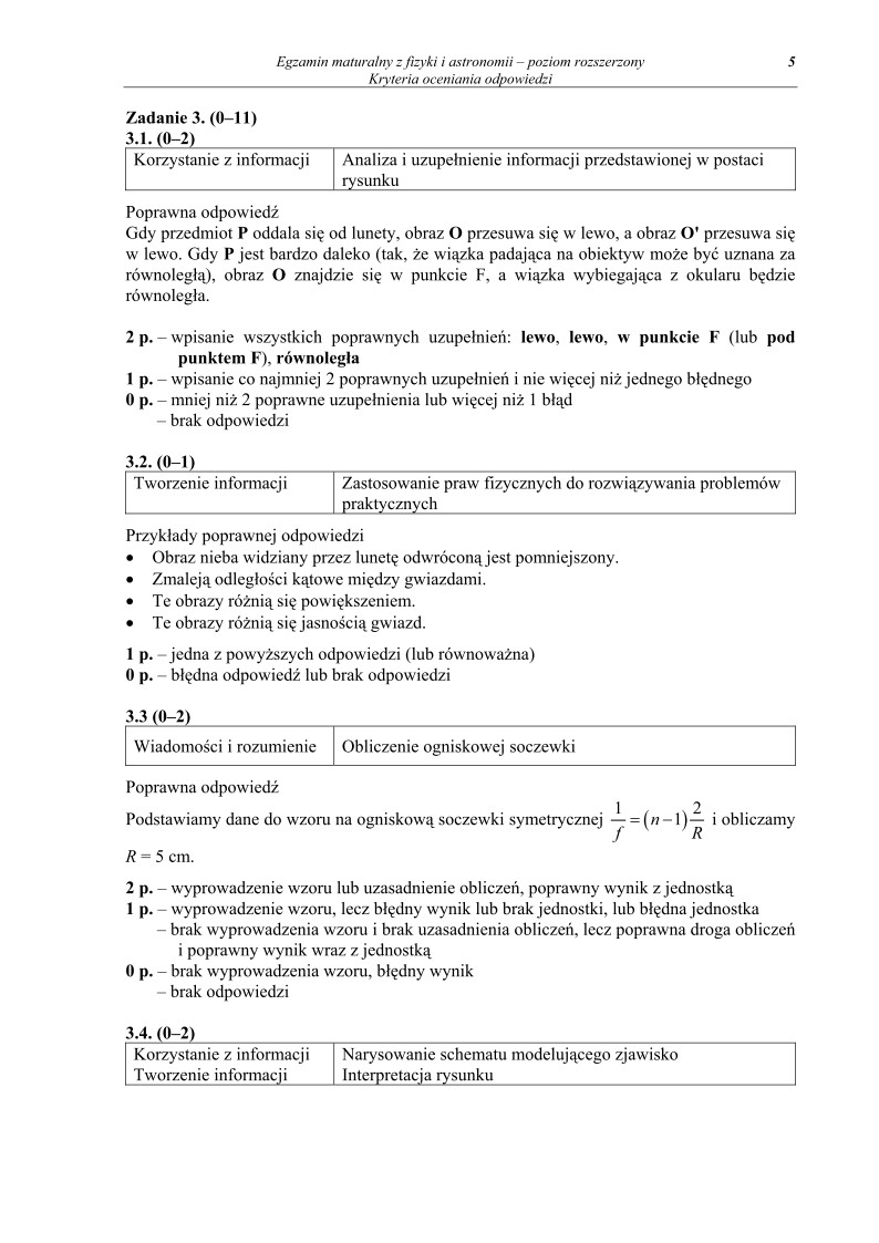 Odpowiedzi - fizyka, p. rozszerzony, matura 2011-strona-05