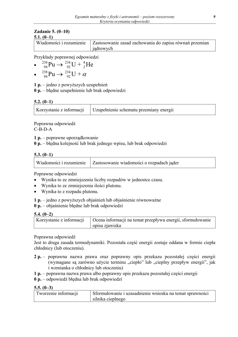 Odpowiedzi - fizyka, p. rozszerzony, matura 2011-strona-09