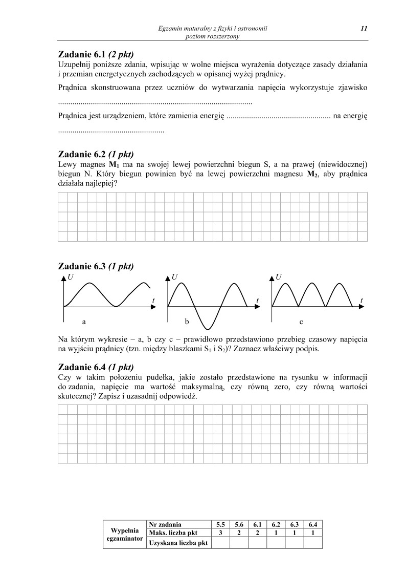 Pytania - fizyka, p. rozszerzony, matura 2011-strona-11