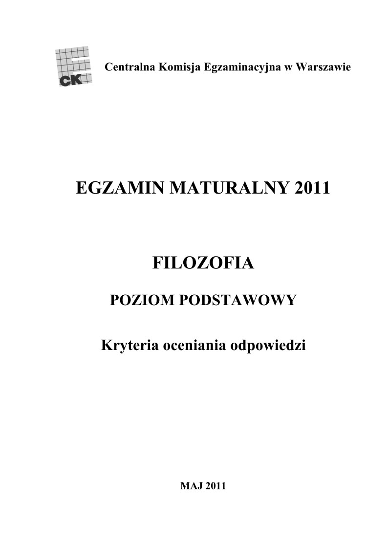 Odpowiedzi - filozofia, p. podstawowy, matura 2011-strona-01