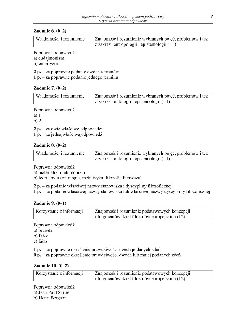 Odpowiedzi - filozofia, p. podstawowy, matura 2011-strona-03