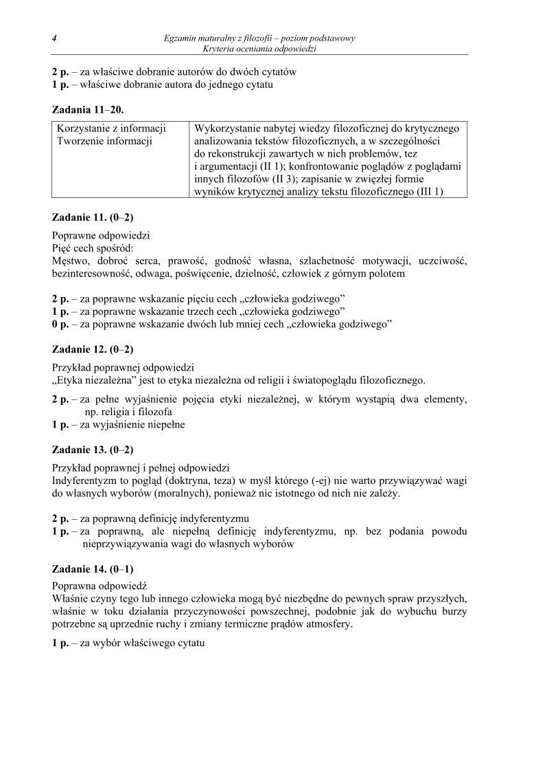 Odpowiedzi - filozofia, p. podstawowy, matura 2011-strona-04