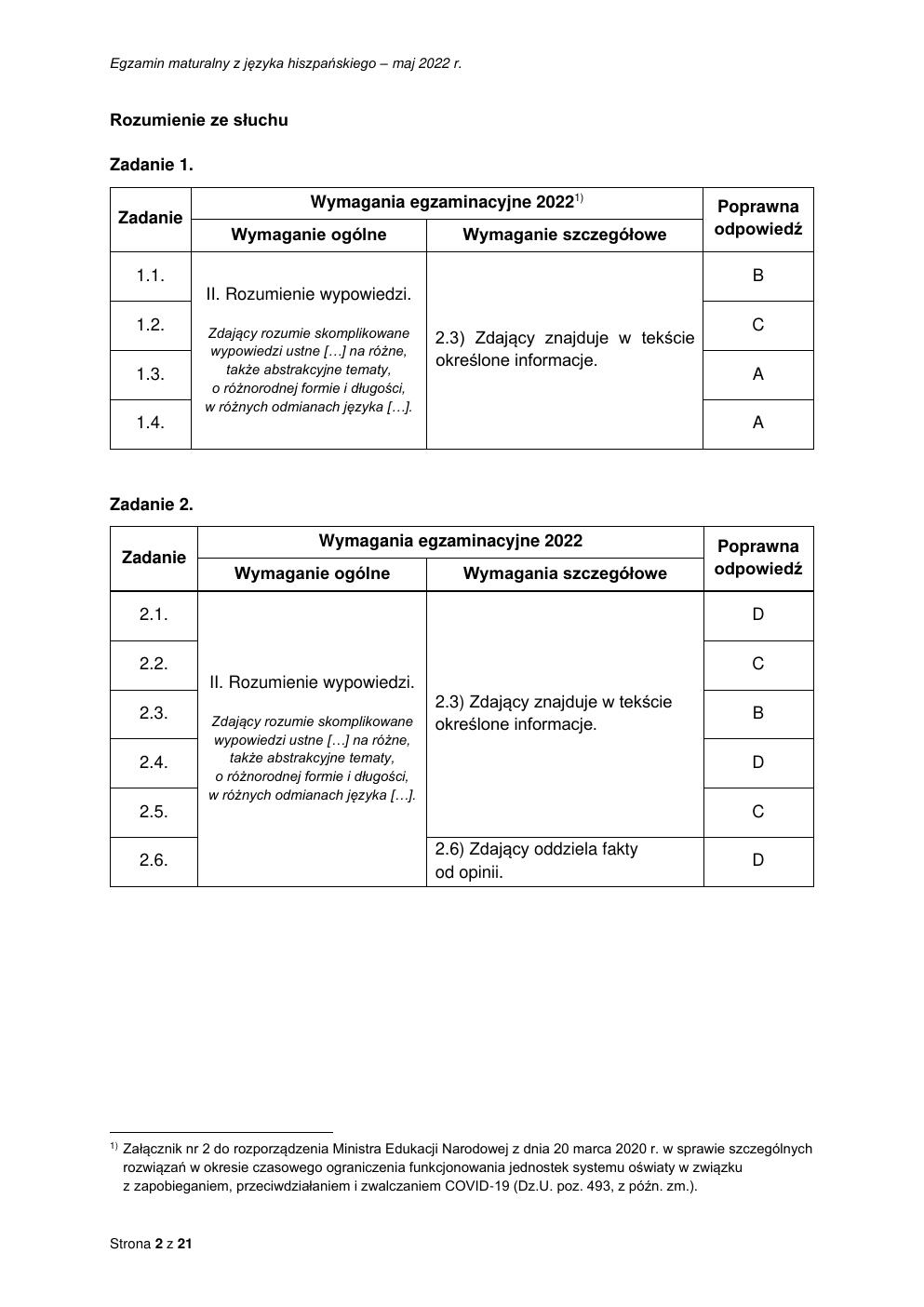 odpowiedzi - język hiszpański dwujęzyczny - matura 2022 - maj-02