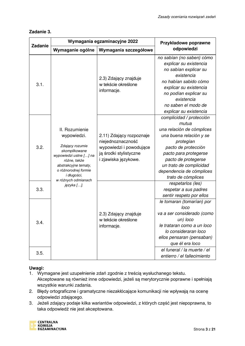 odpowiedzi - język hiszpański dwujęzyczny - matura 2022 - maj-03