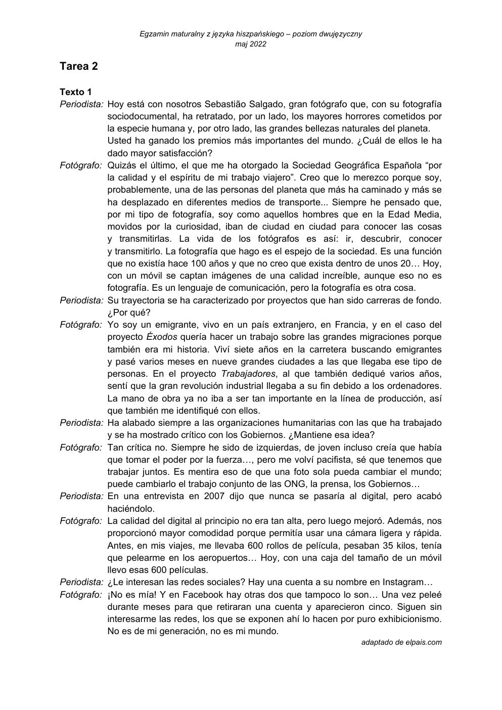 transkrypcja - język hiszpański dwujęzyczny - matura 2022 - maj-2