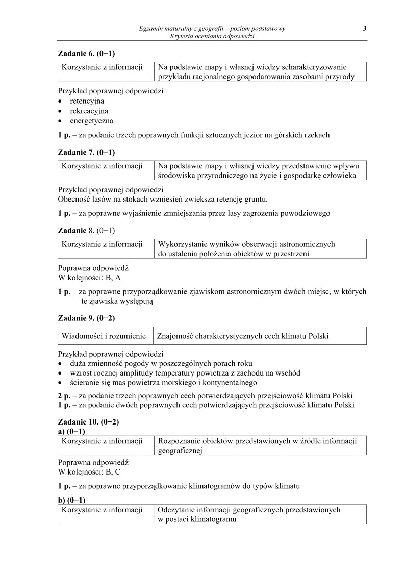 Odpowiedzi - geografia, p. podstawowy, matura 2011-strona-03