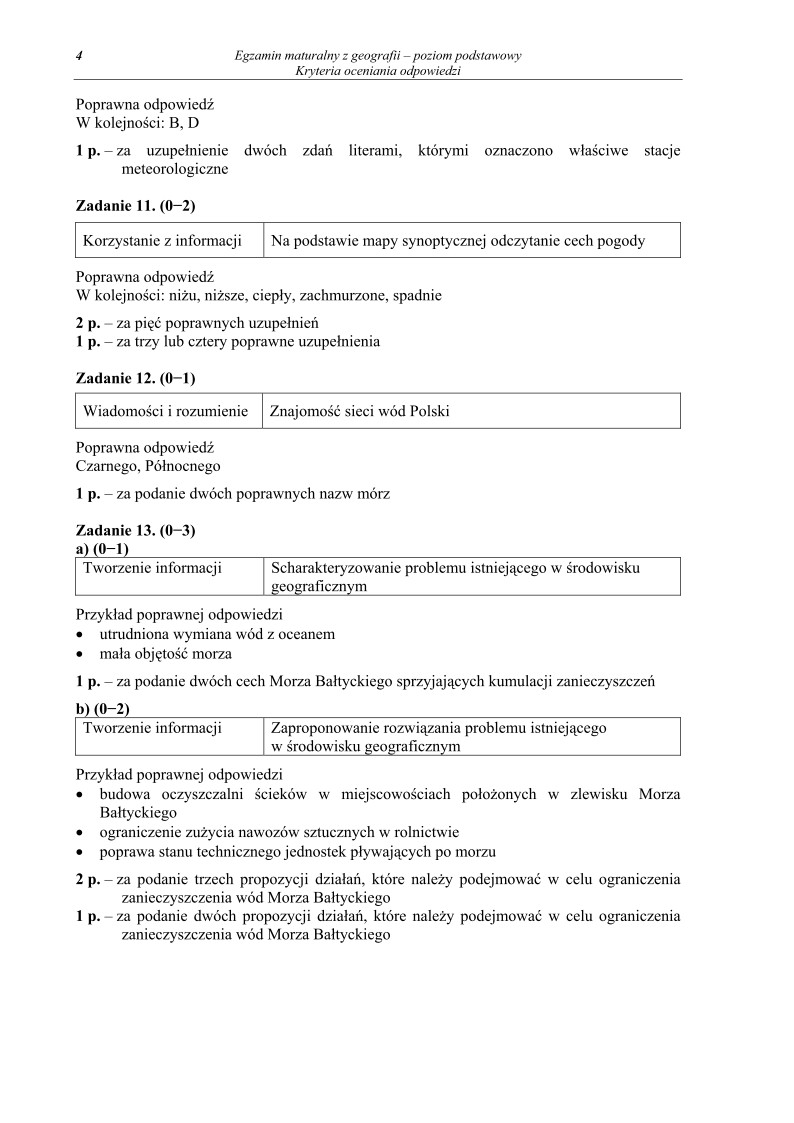 Odpowiedzi - geografia, p. podstawowy, matura 2011-strona-04