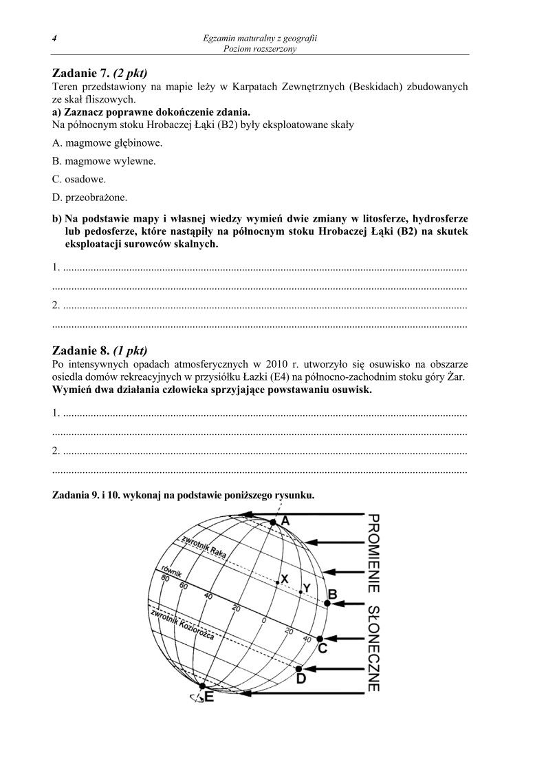 Pytania - geografia, p. rozszerzony, matura 2011-strona-04