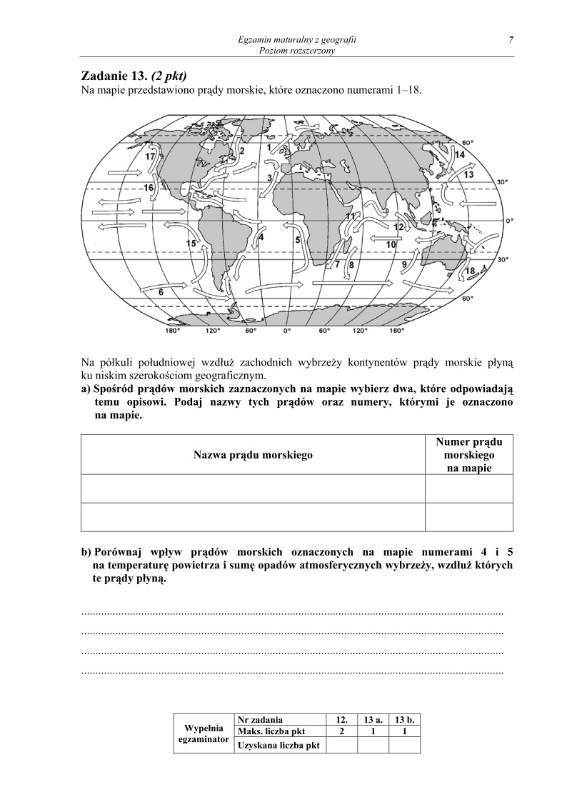 Pytania - geografia, p. rozszerzony, matura 2011-strona-07