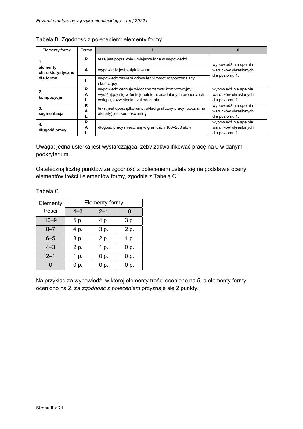 odpowiedzi - język niemiecki rozszerzony - matura 2022 - maj-08