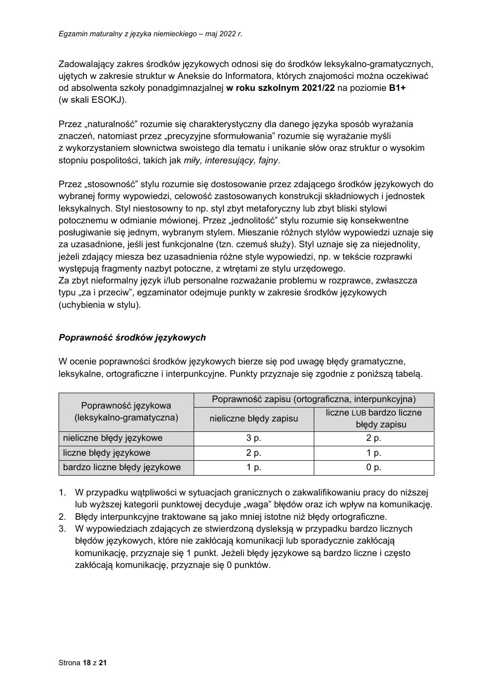 odpowiedzi - język niemiecki rozszerzony - matura 2022 - maj-18