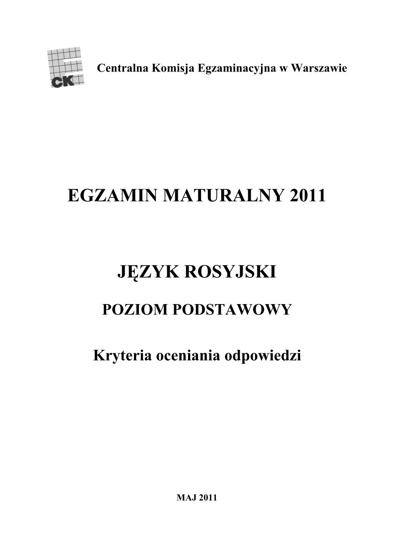 Odpowiedzi - jezyk rosyjski, p. podstawowy, matura 2011-strona-01