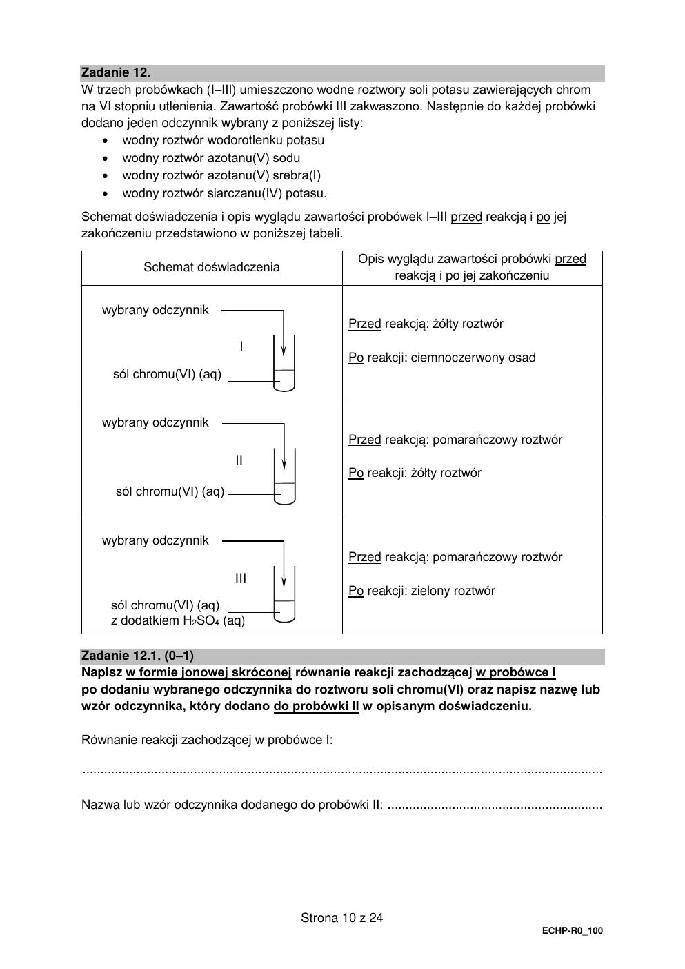 arkusz - chemia rozszerzony - matura 2022 - maj-10