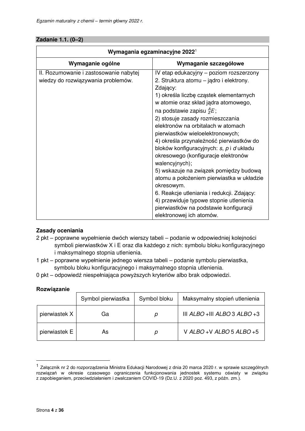 odpowiedzi - chemia rozszerzony - matura 2022 - maj-04