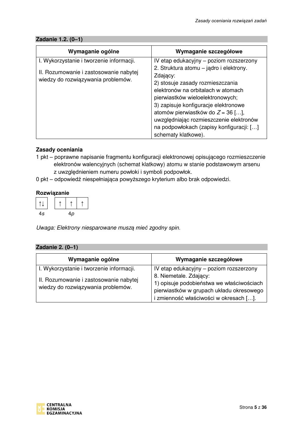 odpowiedzi - chemia rozszerzony - matura 2022 - maj-05