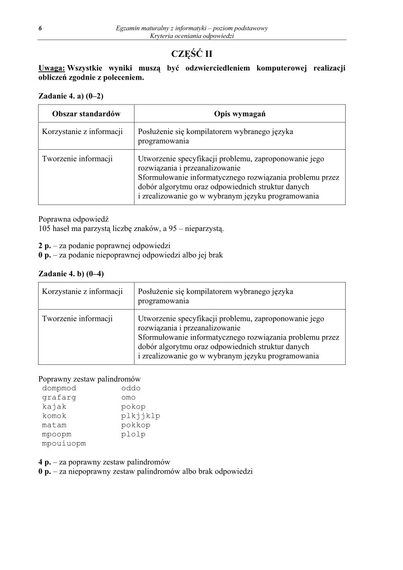 Odpowiedzi- informatyka, p. podstawowy, matura 2011-strona-06