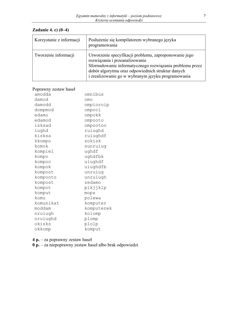 Odpowiedzi- informatyka, p. podstawowy, matura 2011-strona-07