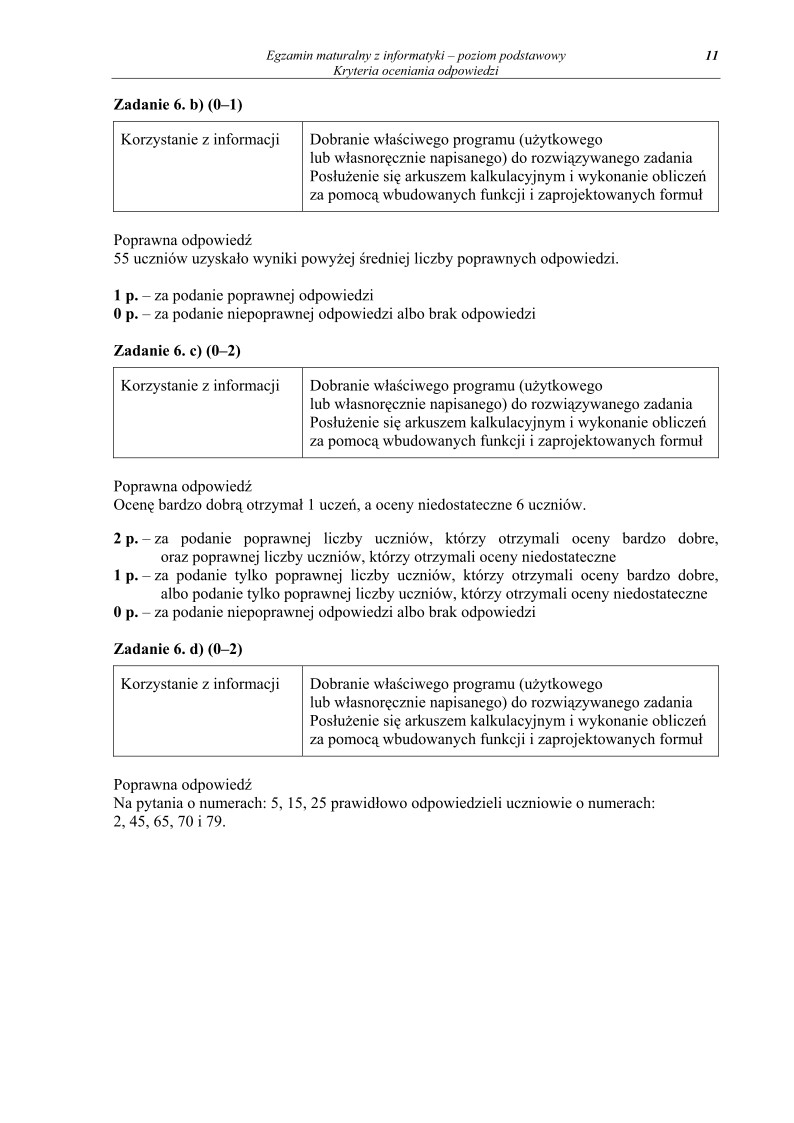 Odpowiedzi- informatyka, p. podstawowy, matura 2011-strona-11