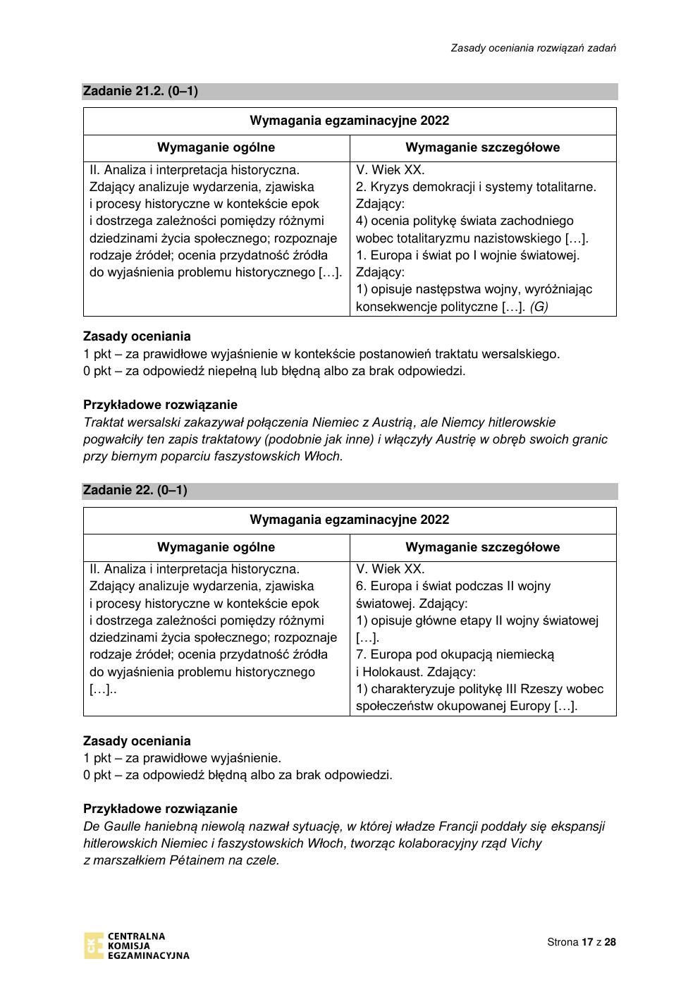 odpowiedzi - historia rozszerzony - matura 2022 - maj-17