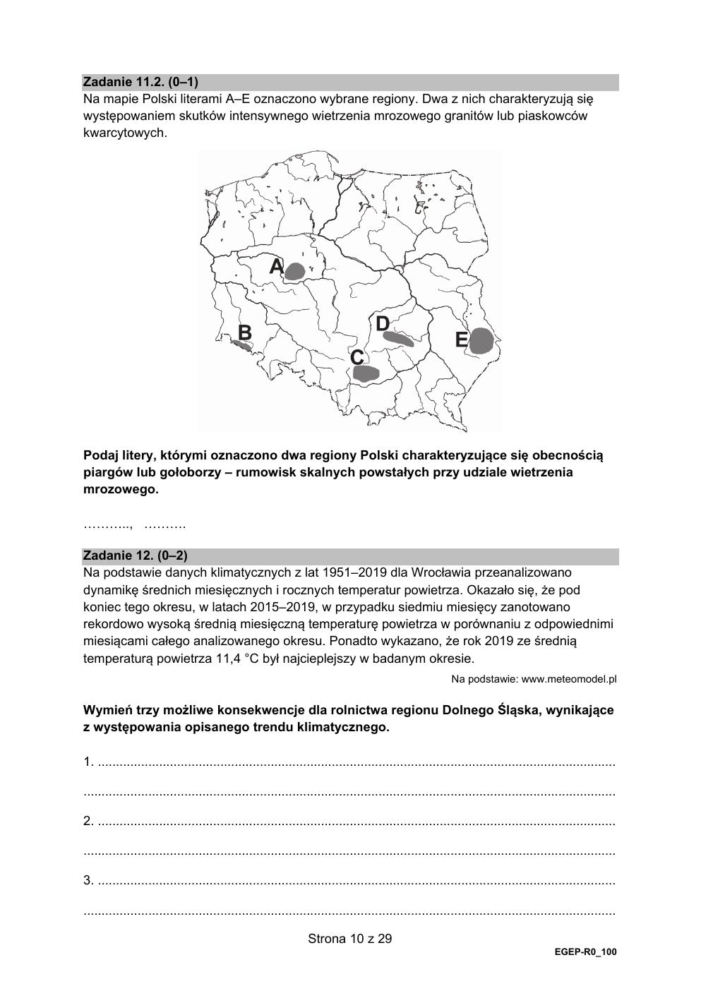 arkusz - geografia rozszerzony - matura 2022 - maj-10