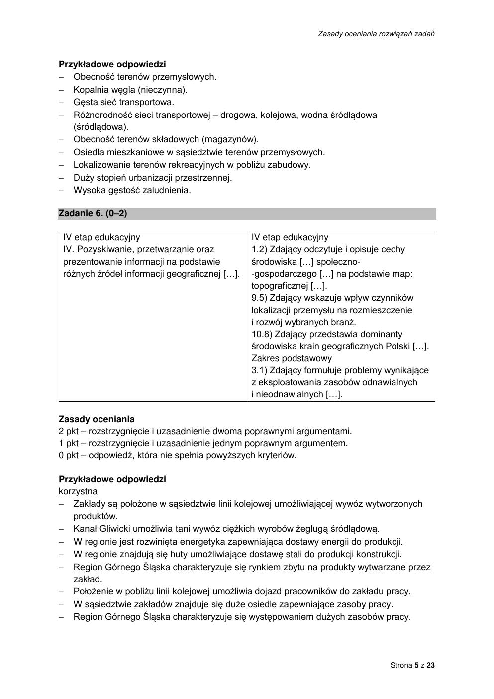 odpowiedzi - geografia rozszerzony - matura 2022 - maj-05