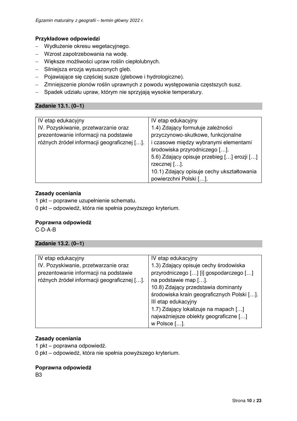 odpowiedzi - geografia rozszerzony - matura 2022 - maj-10