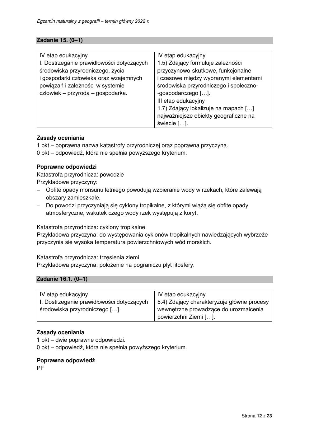 odpowiedzi - geografia rozszerzony - matura 2022 - maj-12