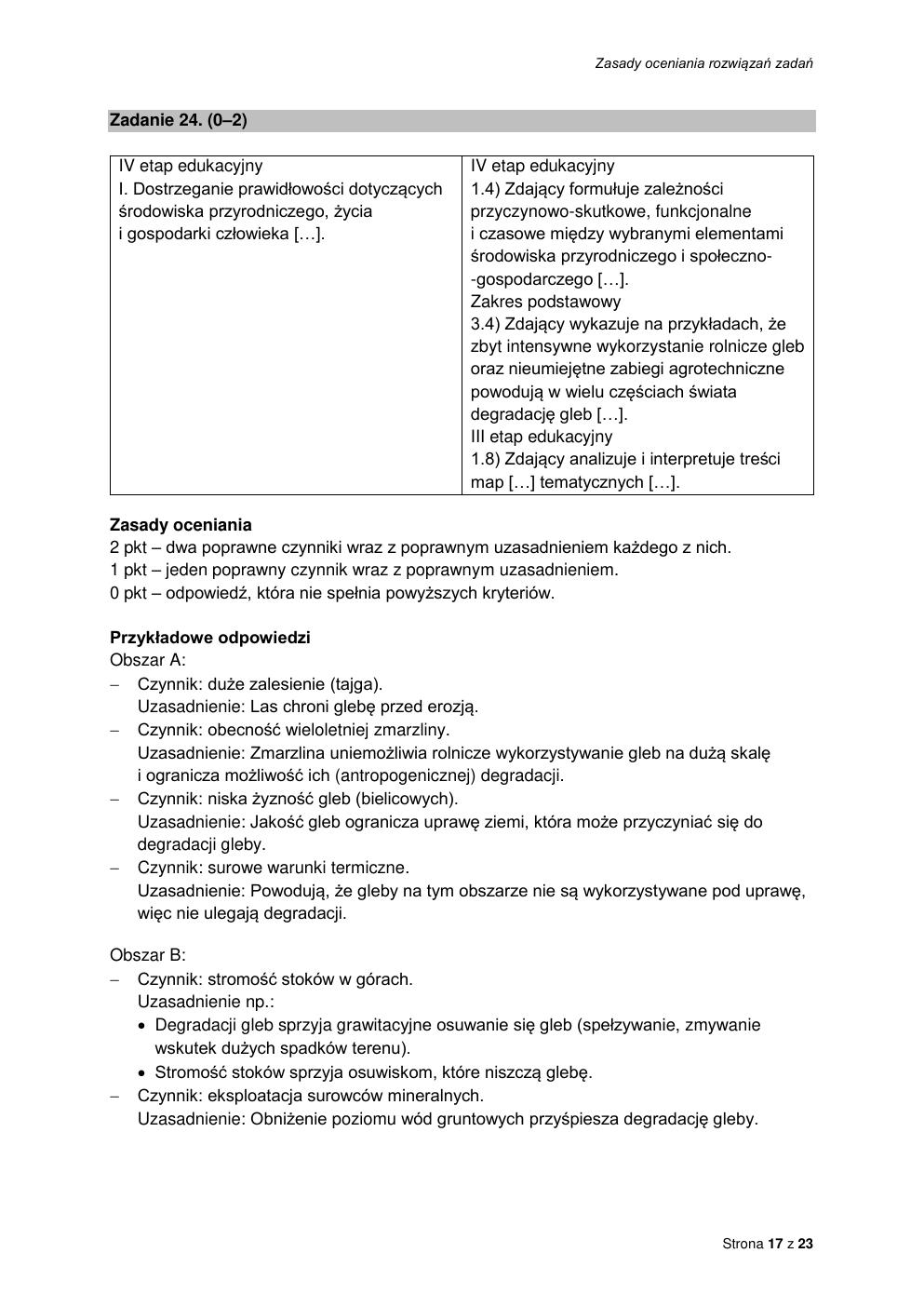 odpowiedzi - geografia rozszerzony - matura 2022 - maj-17