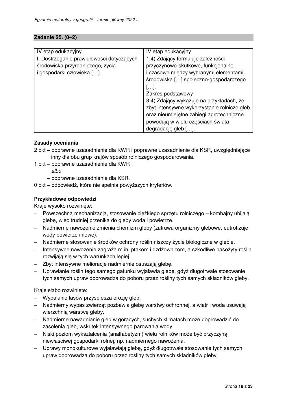 odpowiedzi - geografia rozszerzony - matura 2022 - maj-18