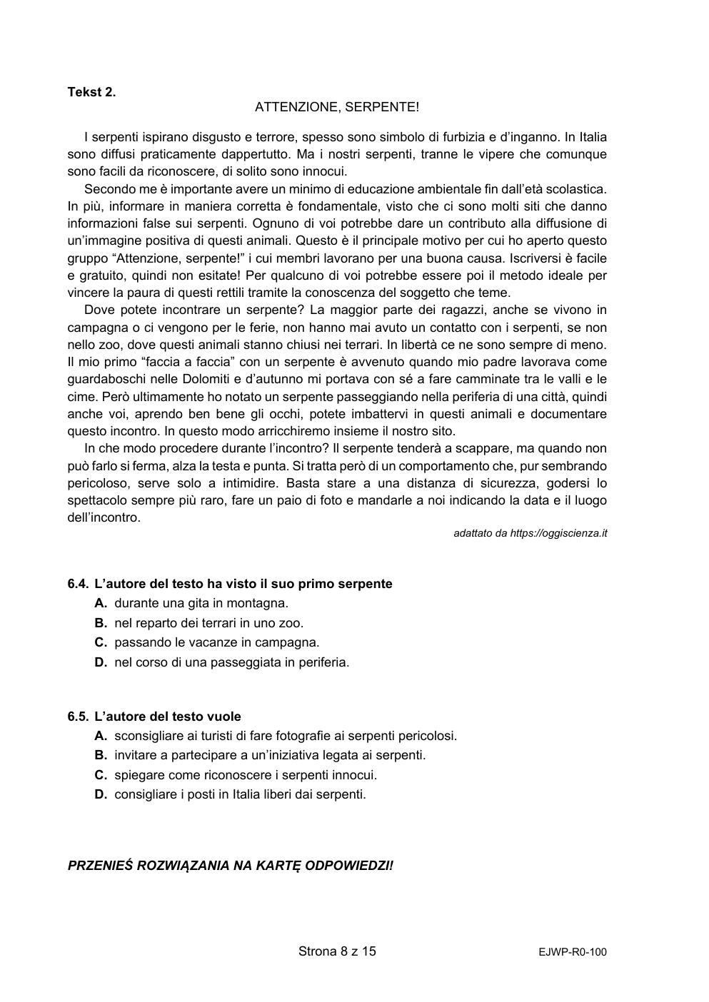arkusz - język włoski rozszerzony - matura 2022 - maj-08