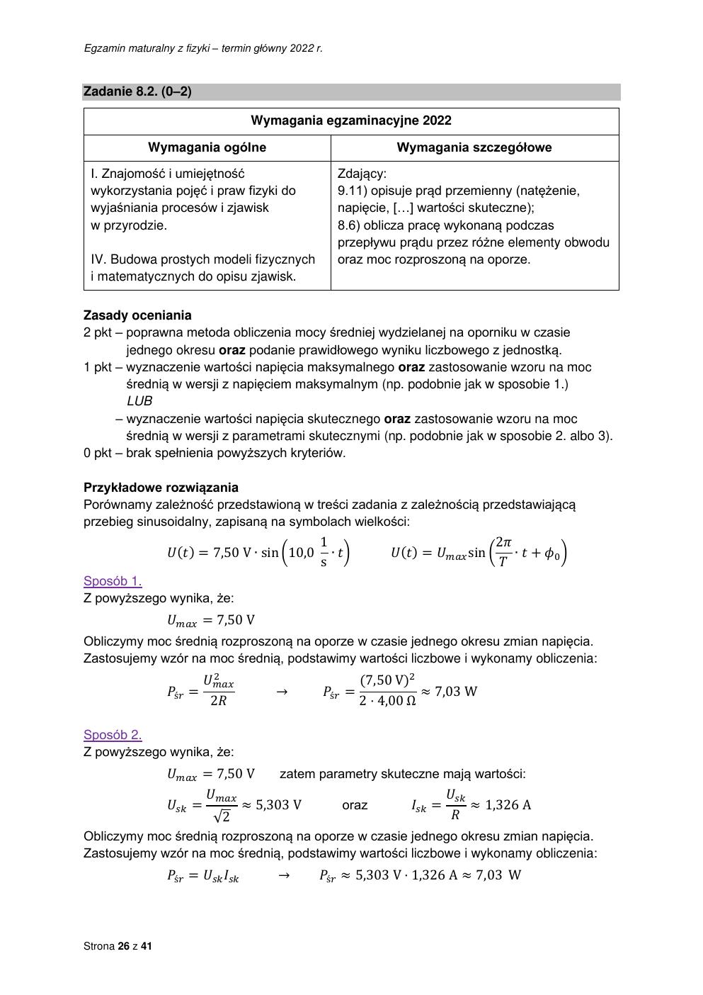 odpowiedzi - fizyka rozszerzony - matura 2022 - maj-26