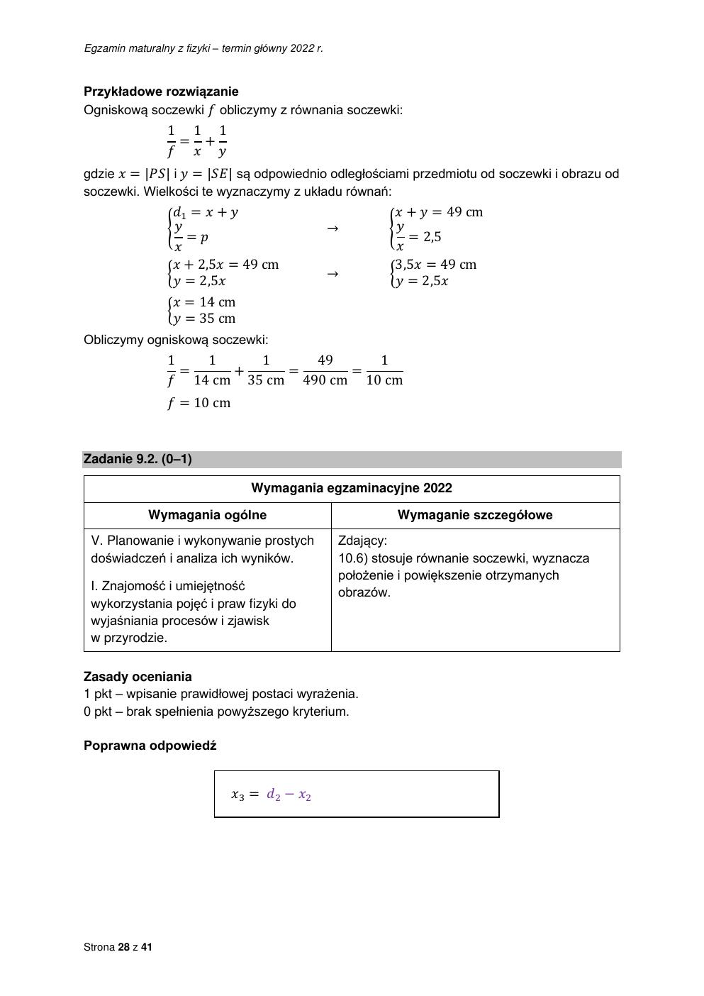 odpowiedzi - fizyka rozszerzony - matura 2022 - maj-28