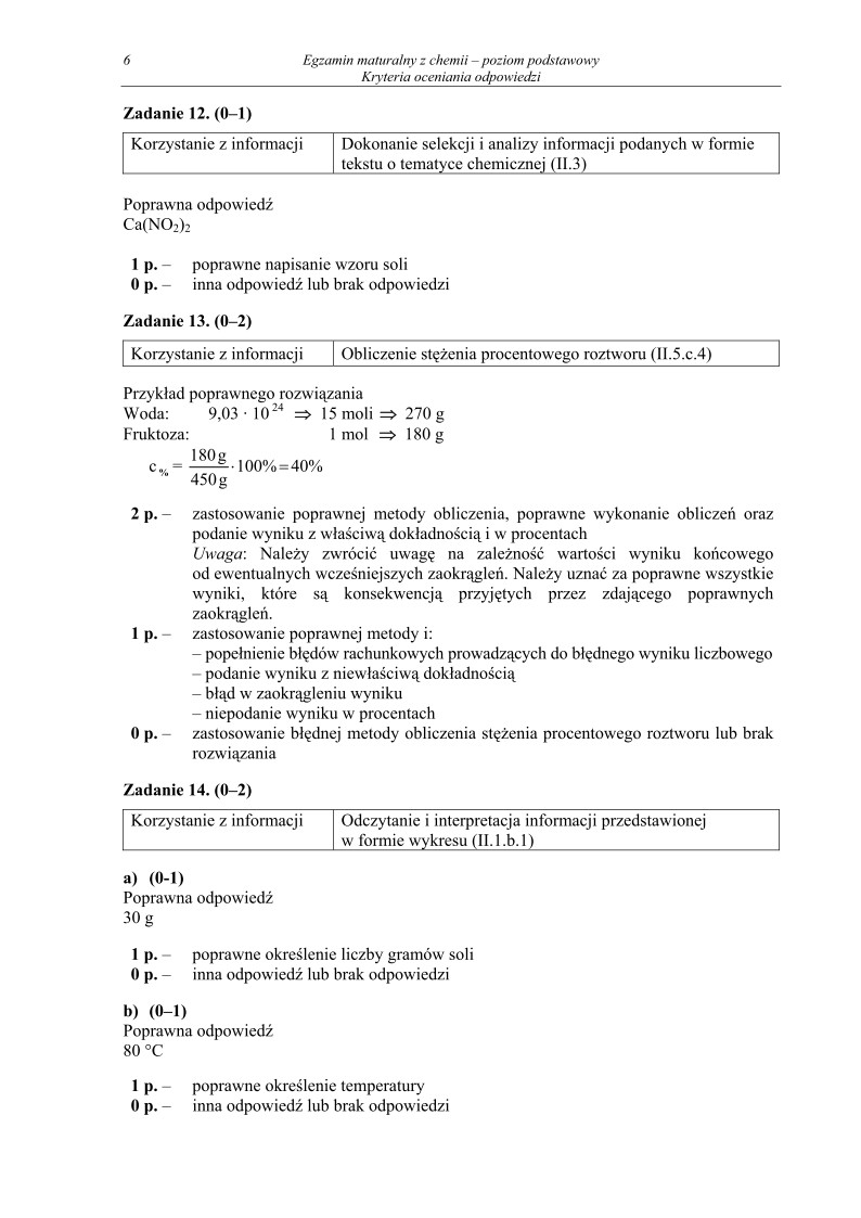 Odpowiedzi - chemia, p. podstawowy, matura 2011-strona-06