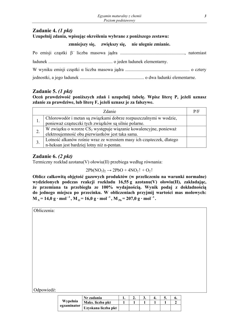 Pytania - chemia, p. podstawowy, matura 2011-strona-03