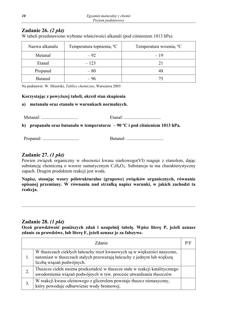 Pytania - chemia, p. podstawowy, matura 2011-strona-10