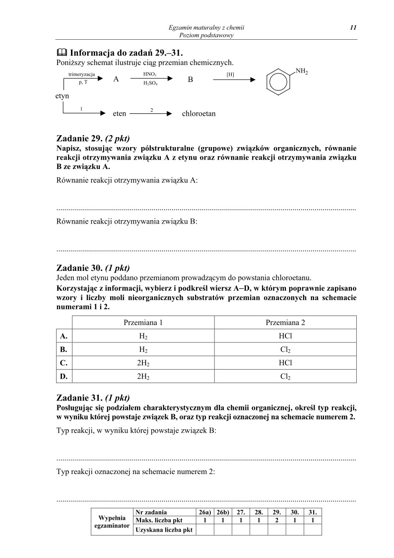 Pytania - chemia, p. podstawowy, matura 2011-strona-11