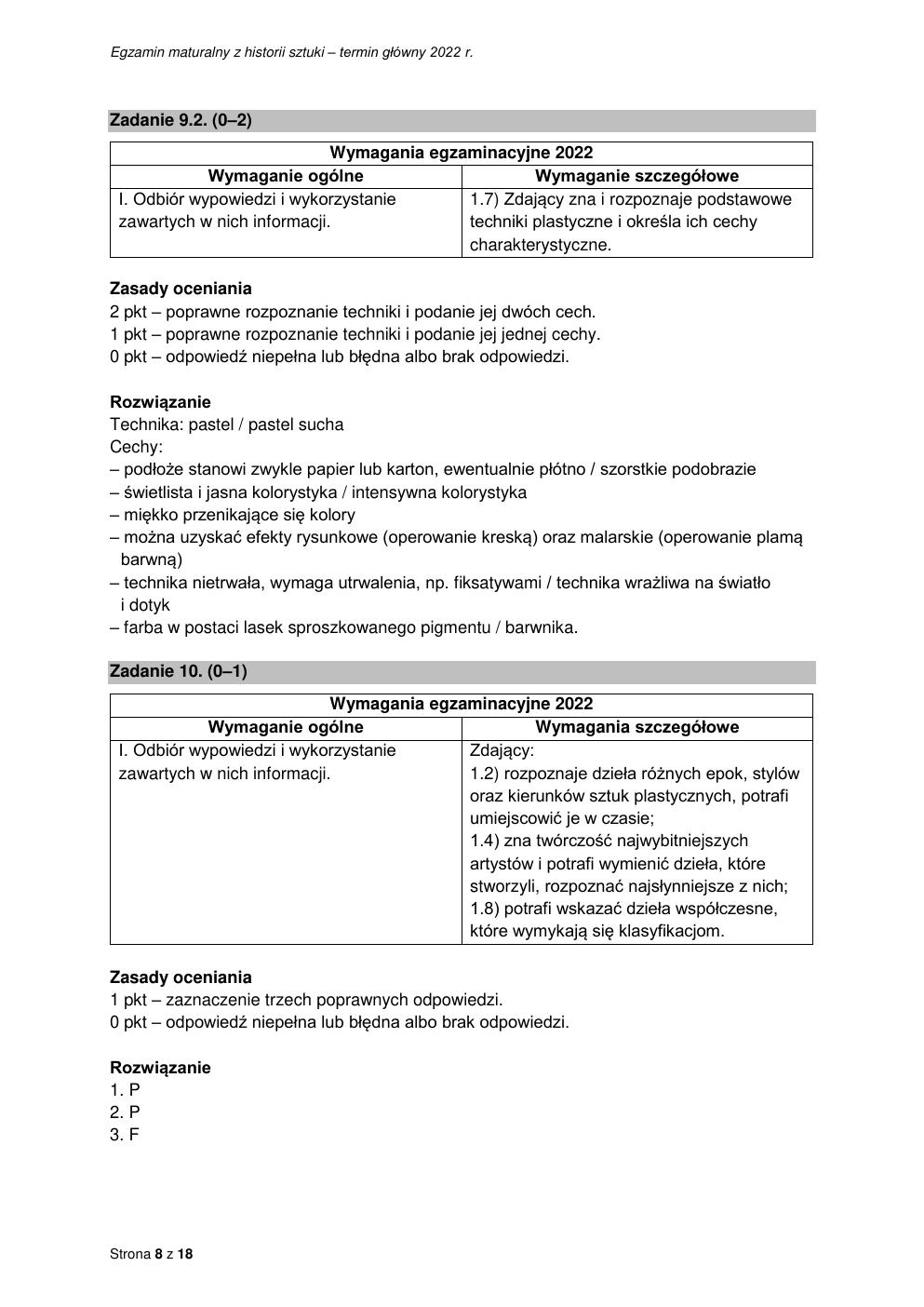 odpowiedzi - historia sztuki rozszerzony - matura 2022 - maj-08