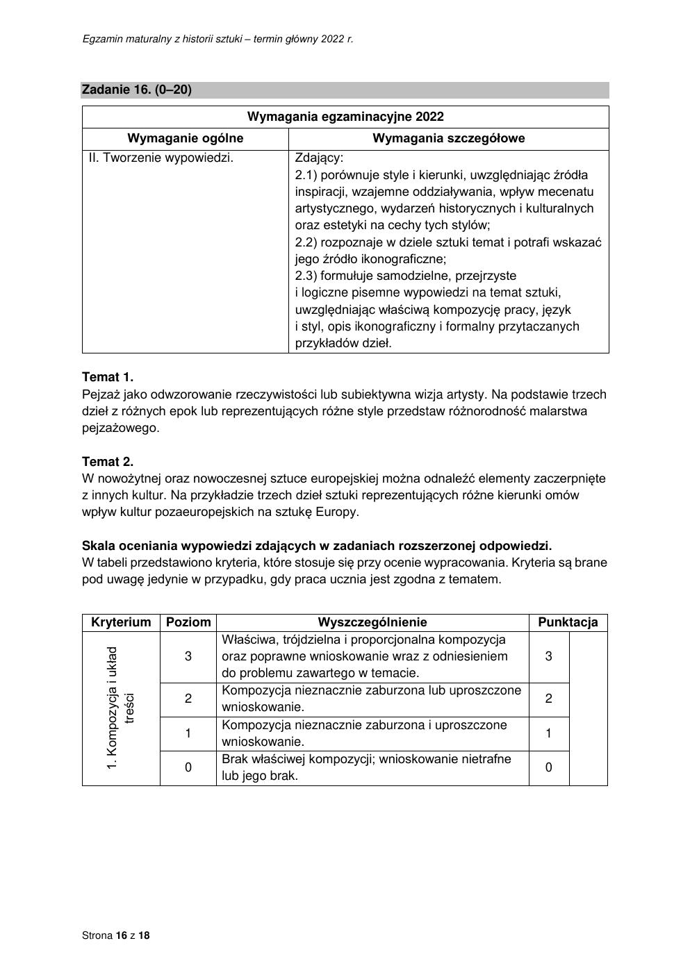 odpowiedzi - historia sztuki rozszerzony - matura 2022 - maj-16