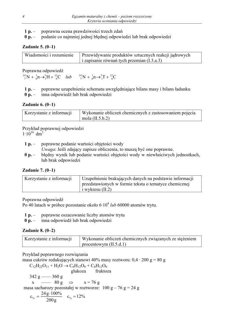 Odpowiedzi - chemia, p. rozszerzony, matura 2011-strona-04