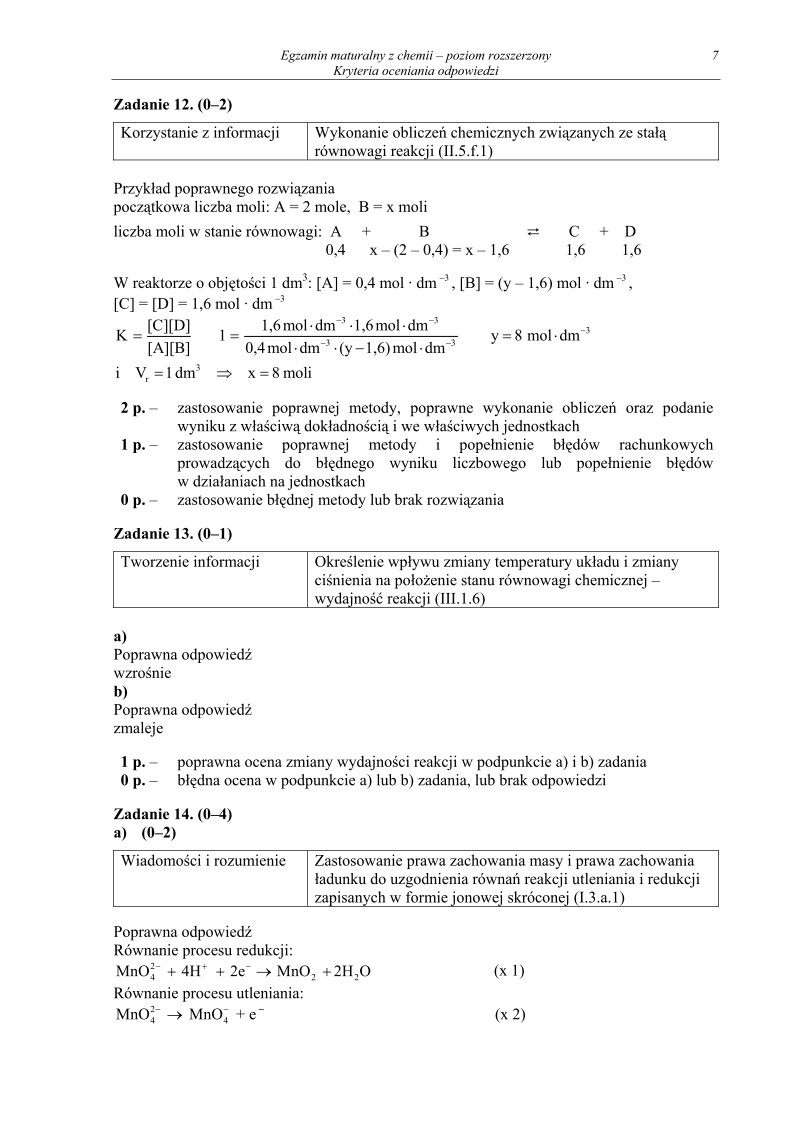 Odpowiedzi - chemia, p. rozszerzony, matura 2011-strona-07