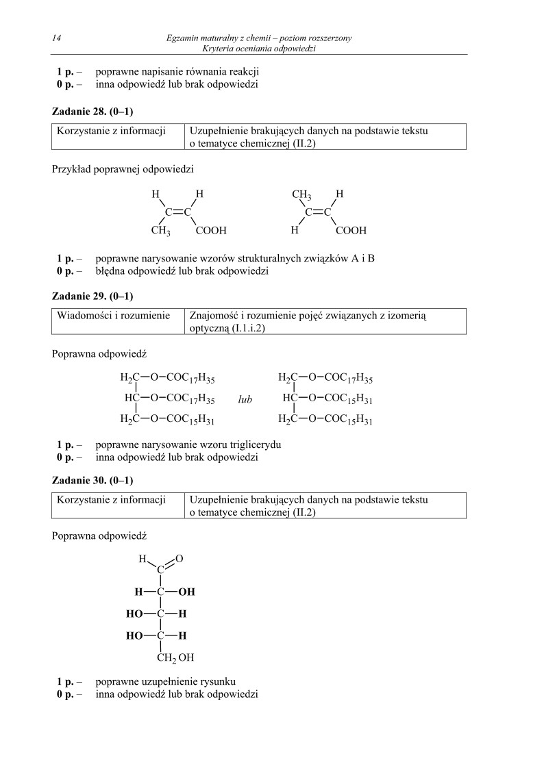 Odpowiedzi - chemia, p. rozszerzony, matura 2011-strona-14