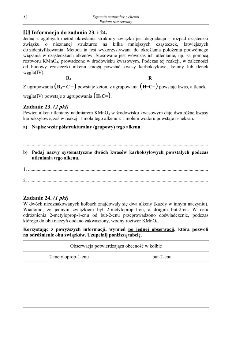 Pytania - chemia, p. rozszerzony, matura 2011-strona-12