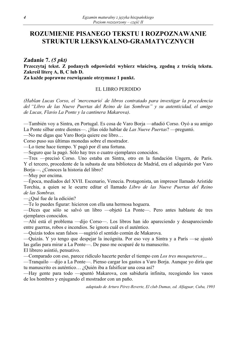 Pytania - jezyk hiszpanski, p. rozszerzony, matura 2011 cz2-strona-04