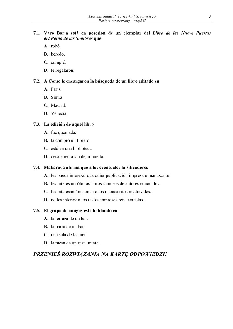 Pytania - jezyk hiszpanski, p. rozszerzony, matura 2011 cz2-strona-05
