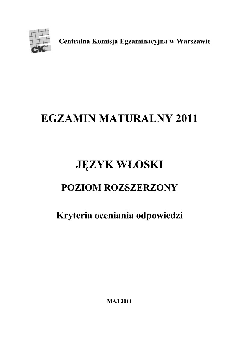 Odpowiedzi - jezyk wloski, p. rozszerzony, matura 2011-strona-01