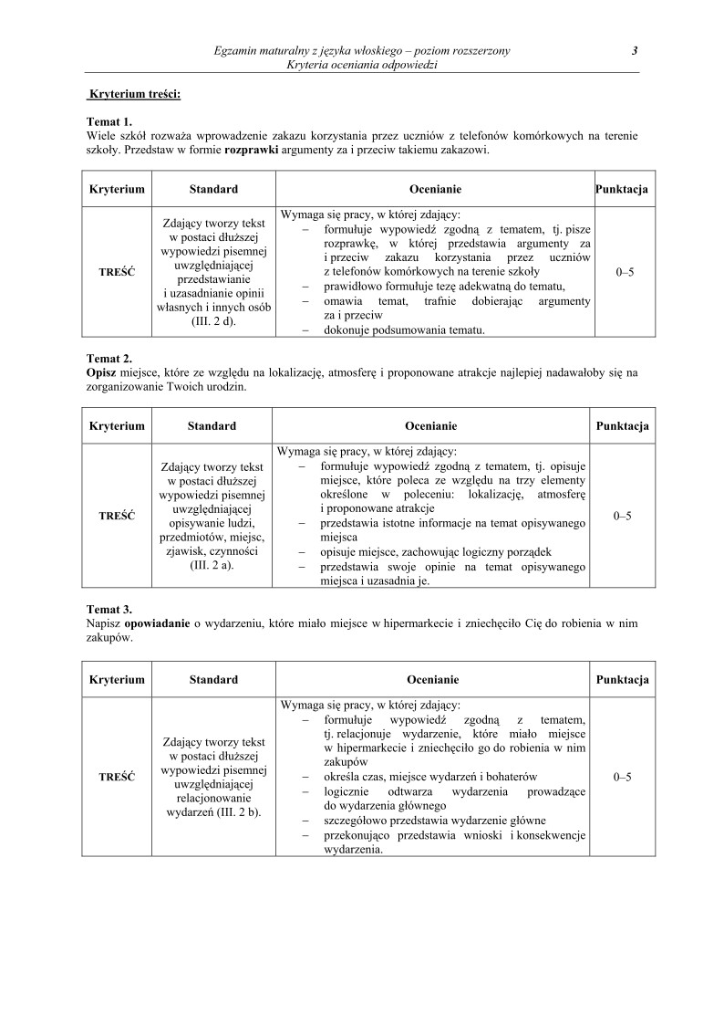 Odpowiedzi - jezyk wloski, p. rozszerzony, matura 2011-strona-03