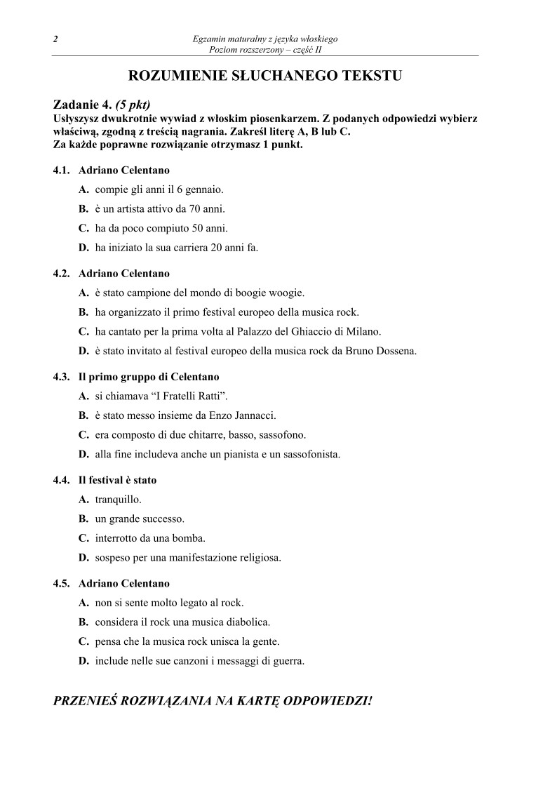 Pytania - jezyk wloski, p. rozszerzony, matura 2011 cz2-strona-02