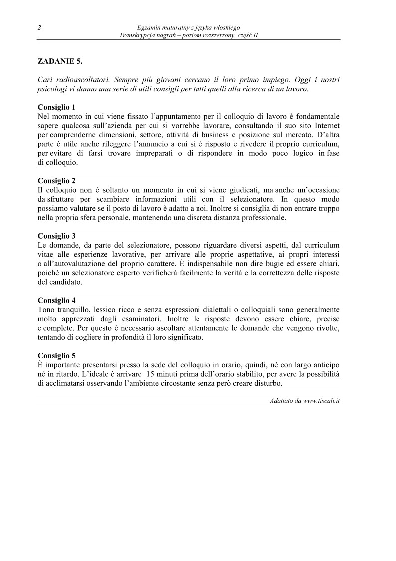 Transkrypcja - jezyk wloski, p. rozszerzony, matura 2011-strona-02